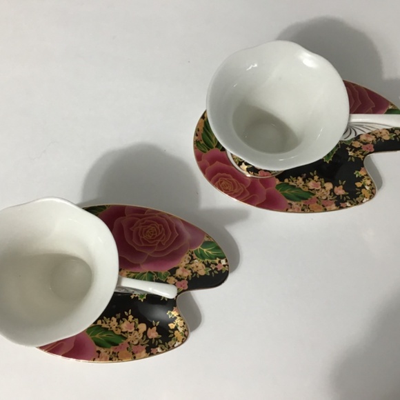 VTG Adeline Porcellana Fine Set of 2 Tea Cup and Saucer Set Floral Design - Picture 8 of 12